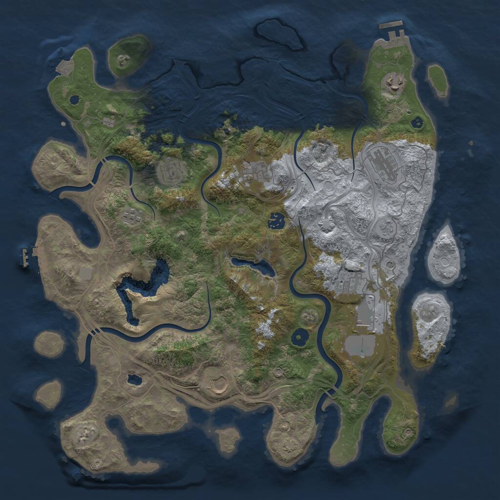 Rust Map: Procedural Map, Size: 4250, Seed: 1896907637, 15 Monuments