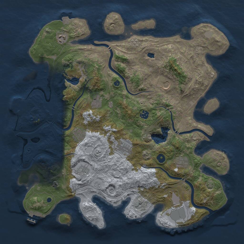 Rust Map: Procedural Map, Size: 4250, Seed: 1818062034, 16 Monuments