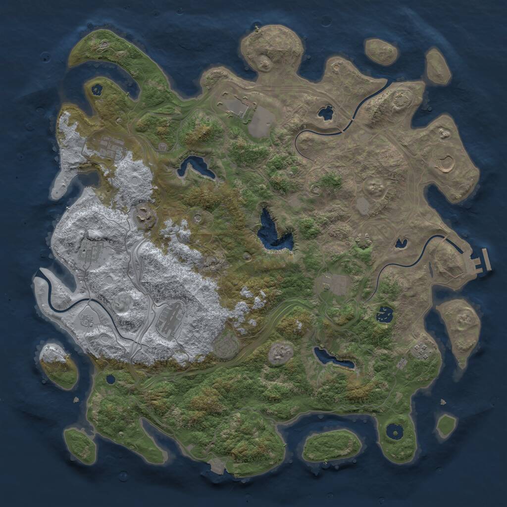 Rust Map: Procedural Map, Size: 4500, Seed: 429328752, 15 Monuments