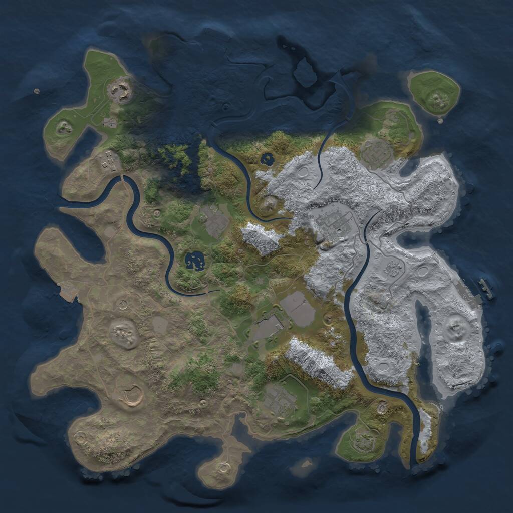 Rust Map: Procedural Map, Size: 3750, Seed: 230223, 15 Monuments