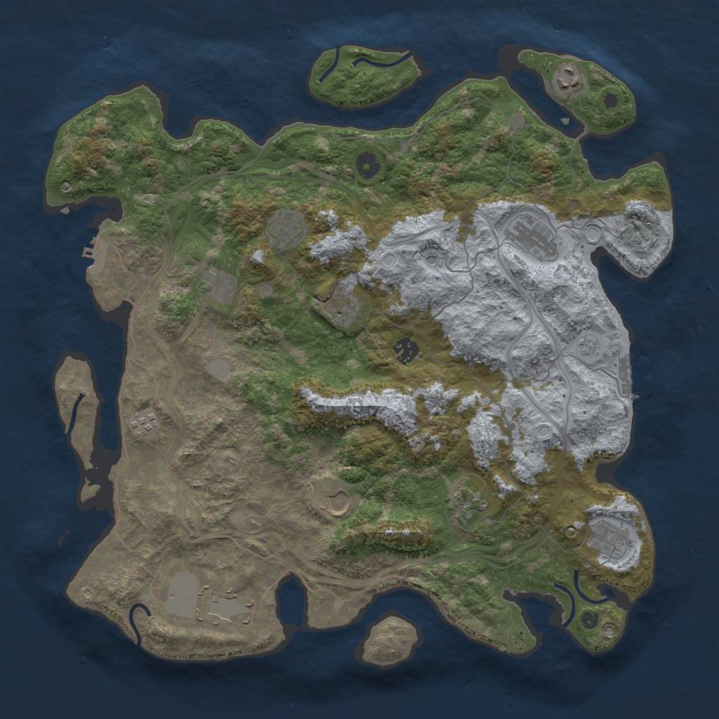 Rust Map: Procedural Map, Size: 4300, Seed: 718714765, 18 Monuments