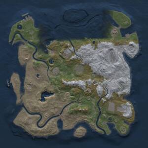 Thumbnail Rust Map: Procedural Map, Size: 4300, Seed: 718714765, 14 Monuments