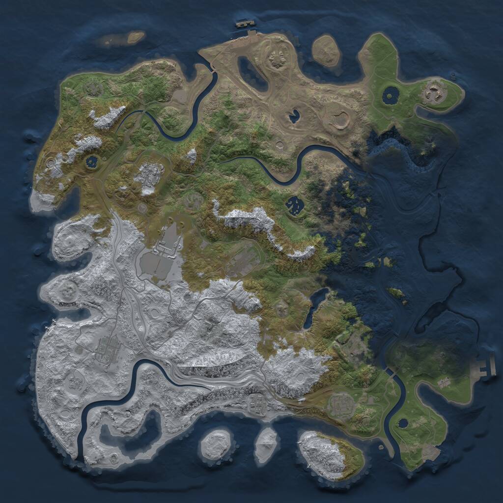 Rust Map: Procedural Map, Size: 4250, Seed: 220724838, 16 Monuments