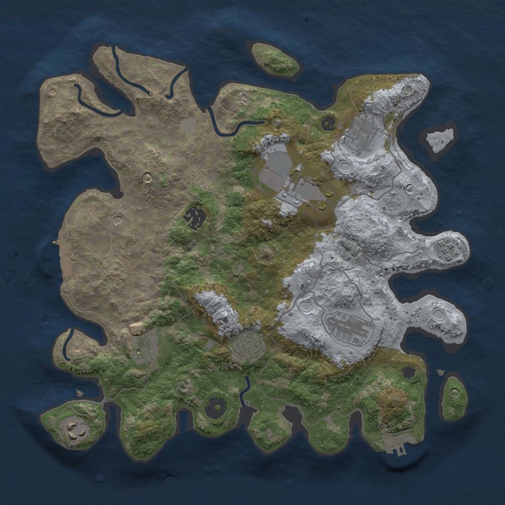Rust Map: Procedural Map, Size: 3500, Seed: 1955547, 15 Monuments