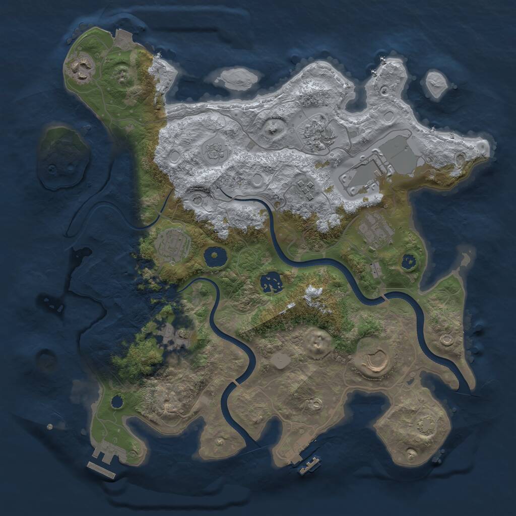 Rust Map: Procedural Map, Size: 3500, Seed: 586215, 15 Monuments
