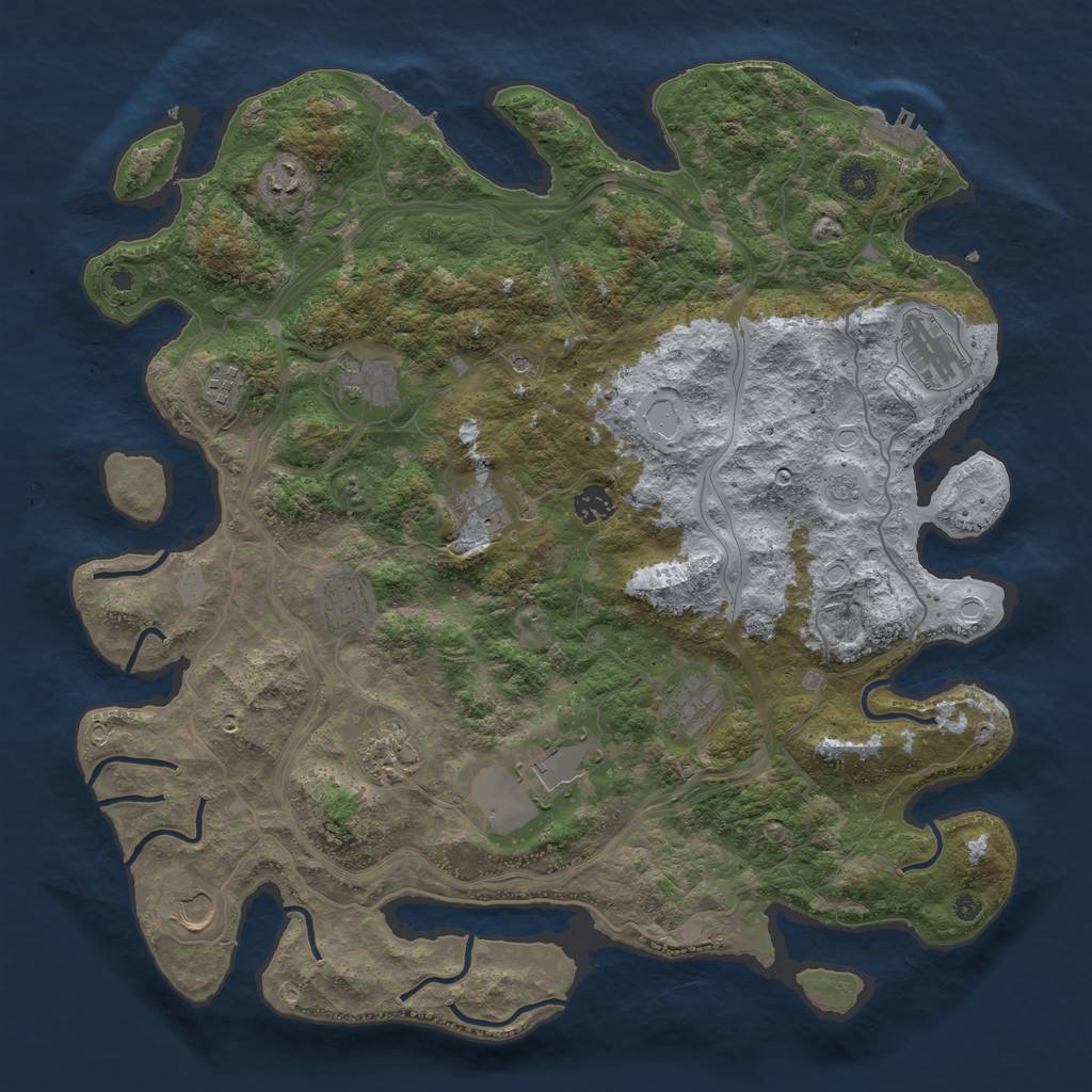 Rust Map: Procedural Map, Size: 4250, Seed: 14431, 18 Monuments
