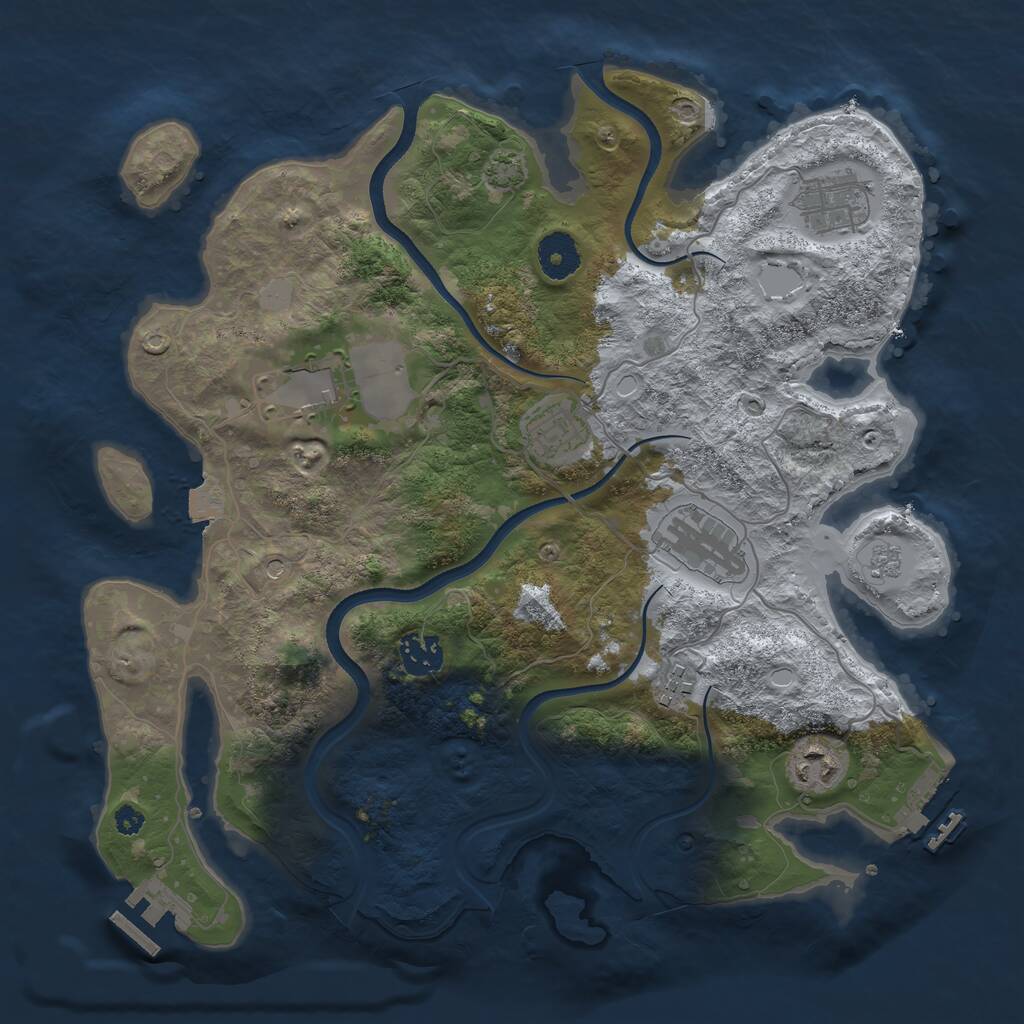 Rust Map: Procedural Map, Size: 3500, Seed: 45499764, 13 Monuments
