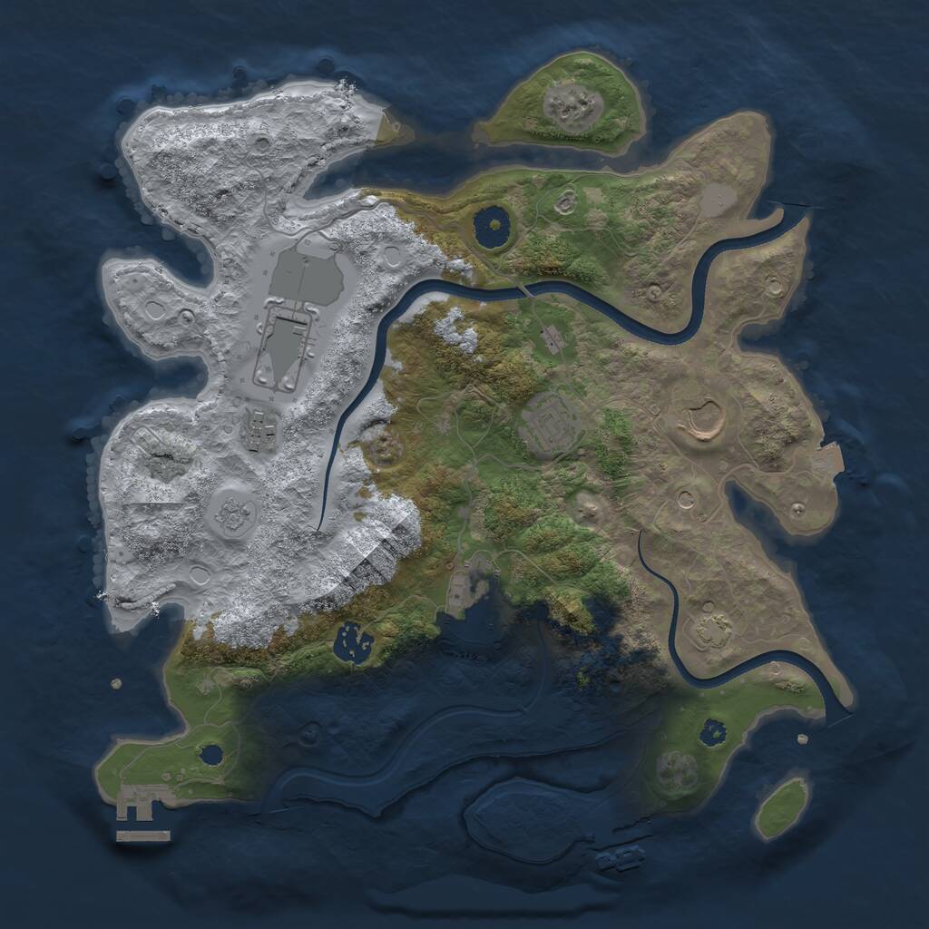 Rust Map: Procedural Map, Size: 3500, Seed: 20112050, 12 Monuments