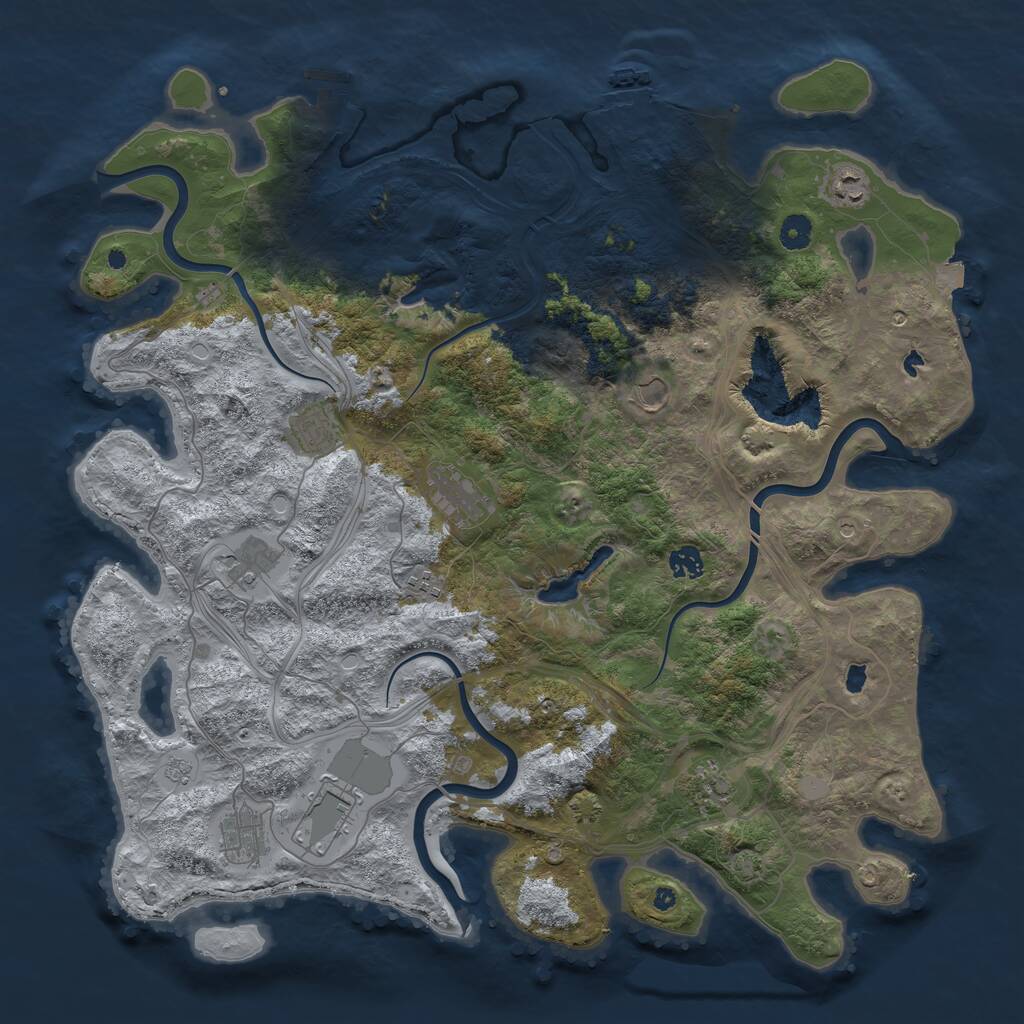 Rust Map: Procedural Map, Size: 4500, Seed: 18984, 16 Monuments
