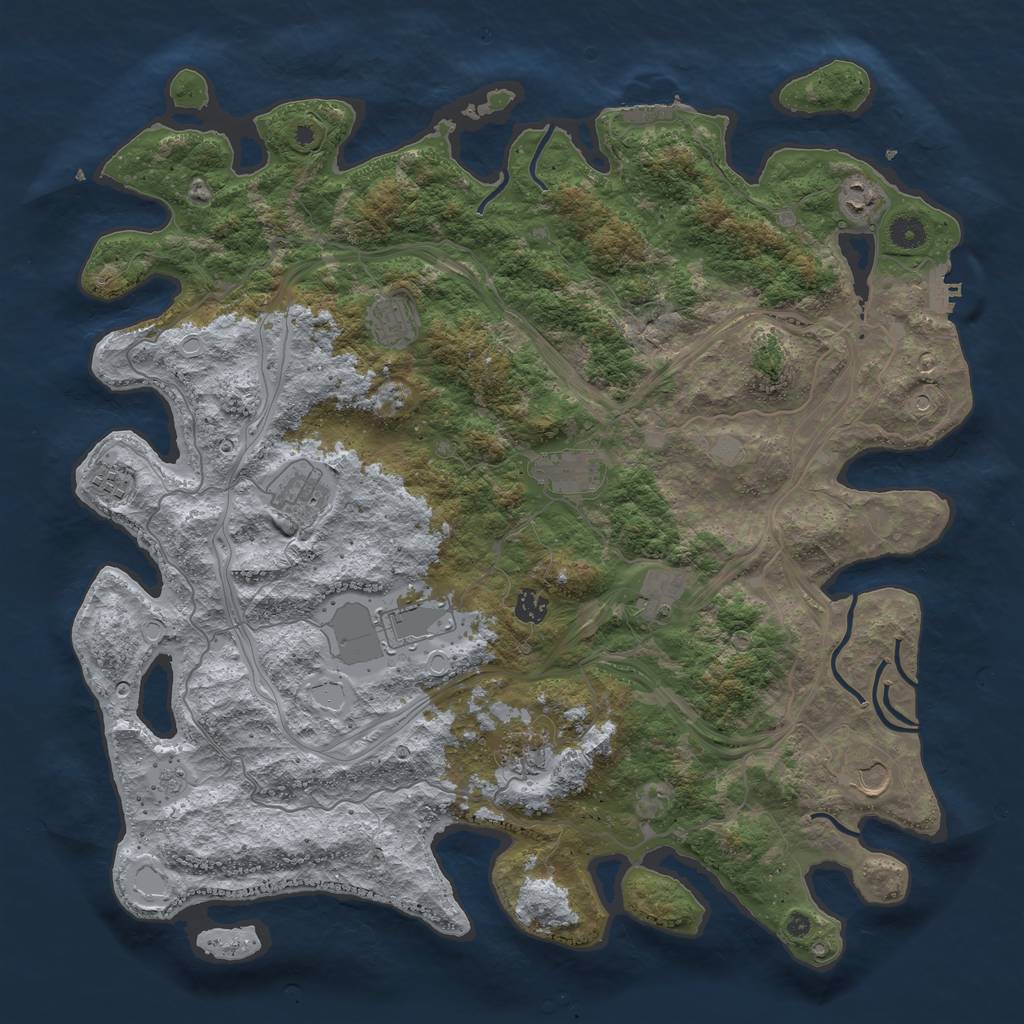 Rust Map: Procedural Map, Size: 4500, Seed: 18984, 17 Monuments