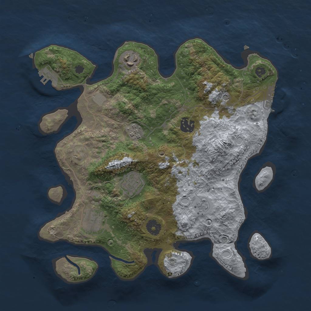Rust Map: Procedural Map, Size: 3100, Seed: 123453, 12 Monuments