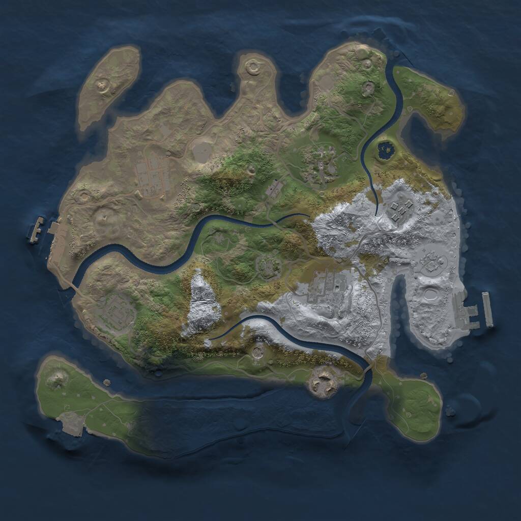 Rust Map: Procedural Map, Size: 3000, Seed: 1363644547, 12 Monuments