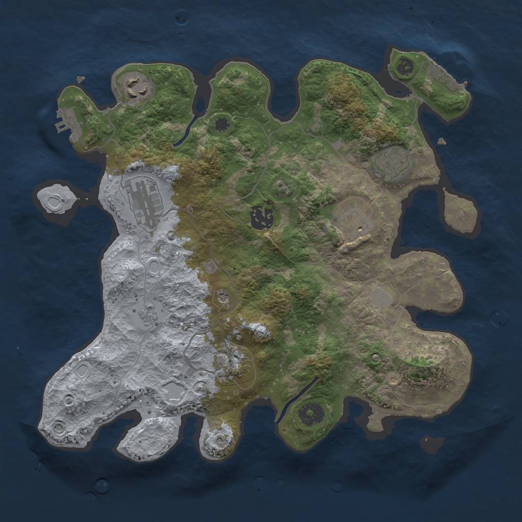 Rust Map: Procedural Map, Size: 3200, Seed: 1385195488, 13 Monuments