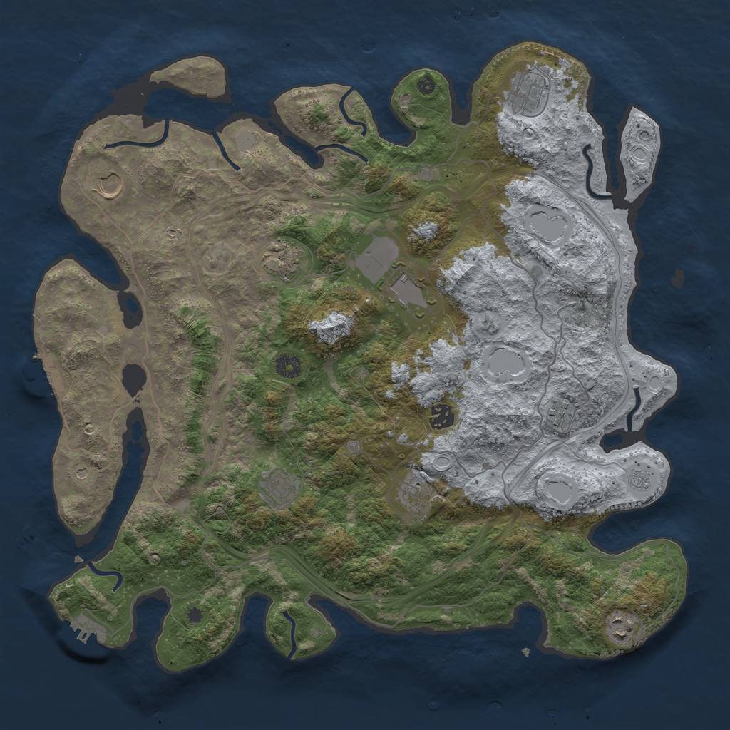 Rust Map: Procedural Map, Size: 4250, Seed: 1439181265, 16 Monuments
