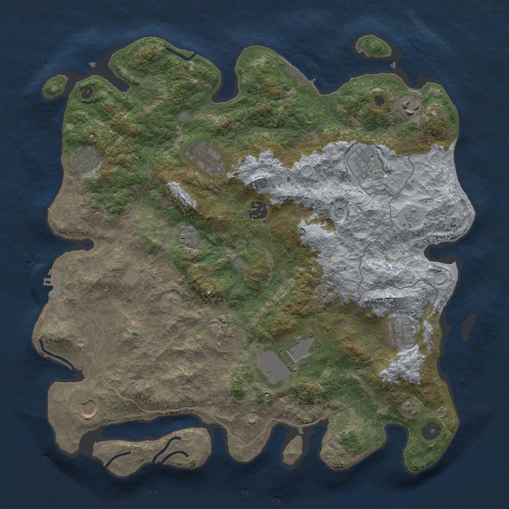 Rust Map: Procedural Map, Size: 4040, Seed: 412523, 17 Monuments