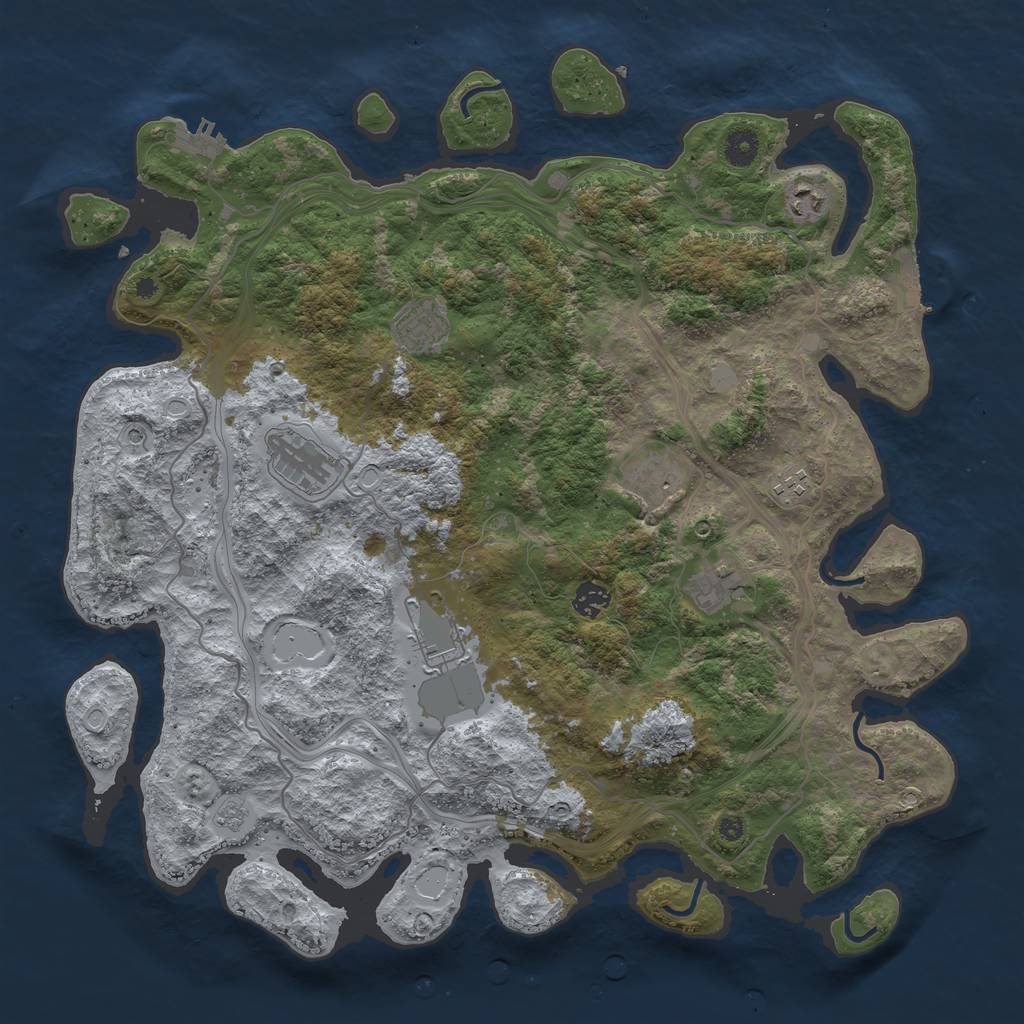 Rust Map: Procedural Map, Size: 4250, Seed: 1182069427, 15 Monuments