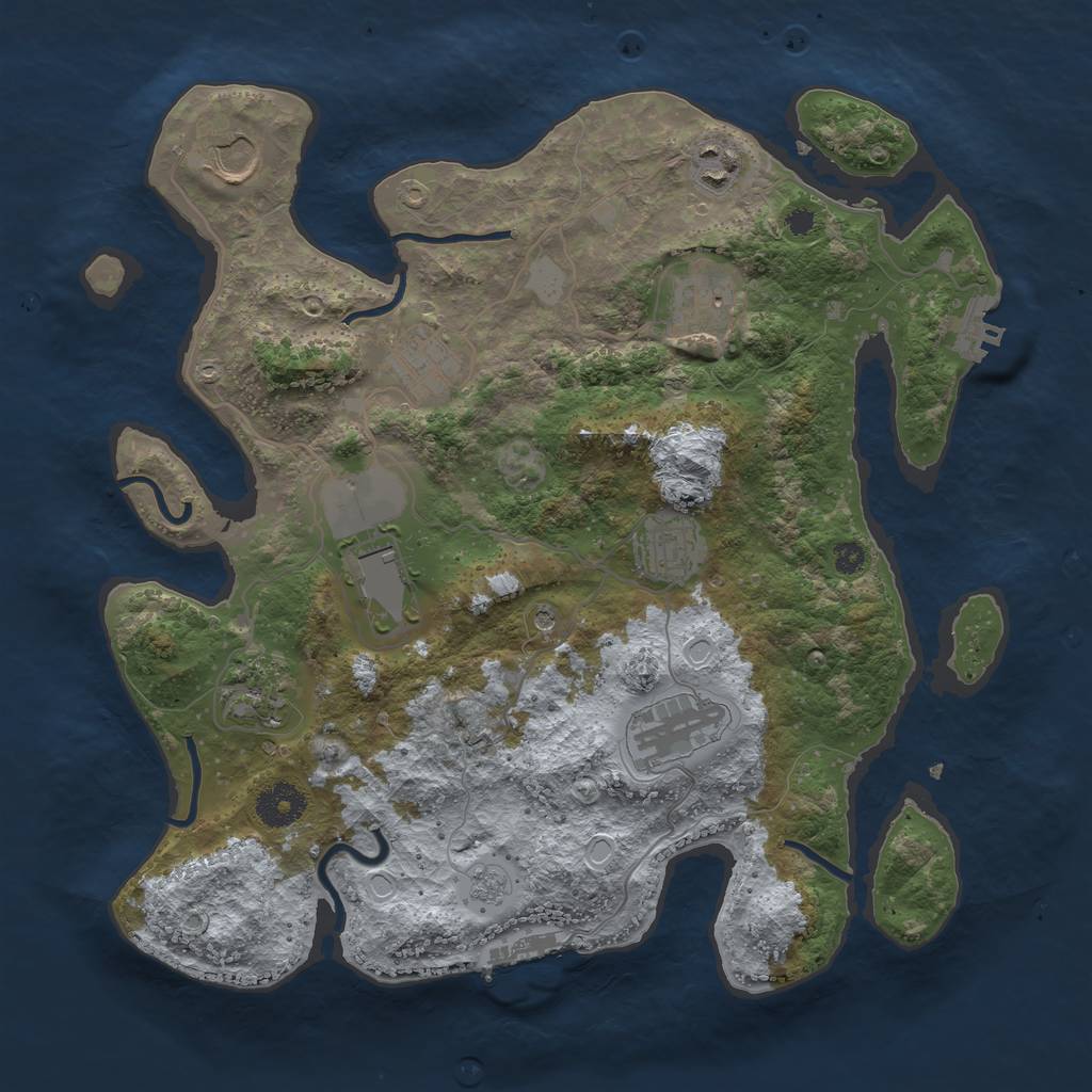 Rust Map: Procedural Map, Size: 3500, Seed: 6839781, 15 Monuments