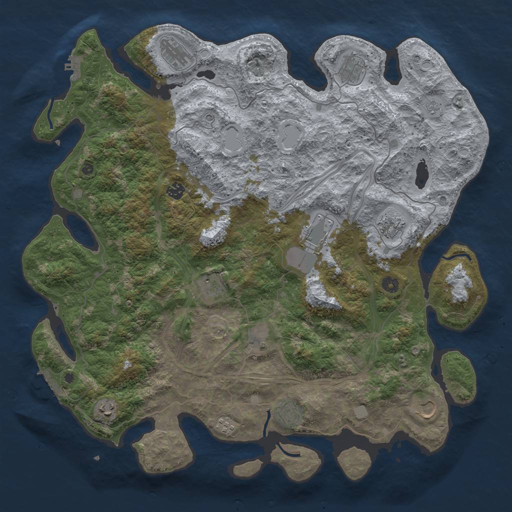 Rust Map: Procedural Map, Size: 4500, Seed: 640466910, 18 Monuments
