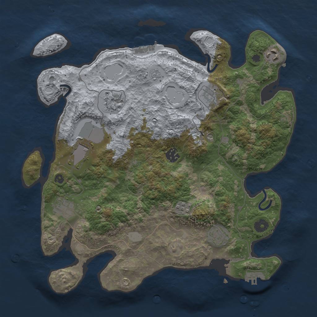 Rust Map: Procedural Map, Size: 3500, Seed: 2095929752, 15 Monuments