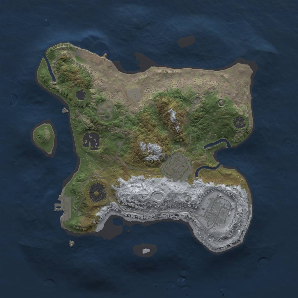 Rust Map: Procedural Map, Size: 2500, Seed: 4912708, 8 Monuments