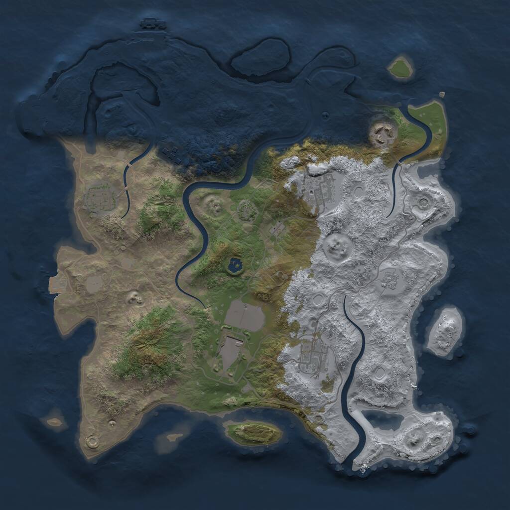 Rust Map: Procedural Map, Size: 3500, Seed: 63967519, 12 Monuments