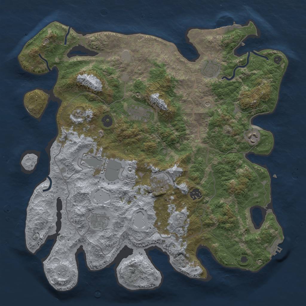 Rust Map: Procedural Map, Size: 4000, Seed: 85714651, 15 Monuments