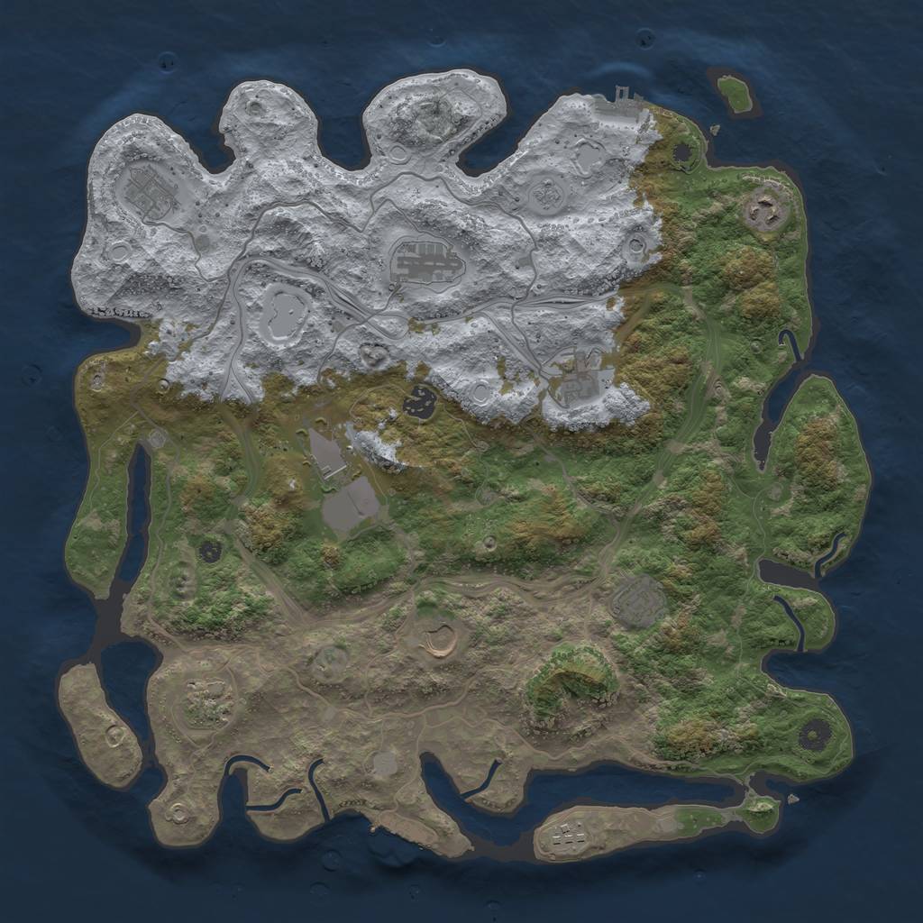 Rust Map: Procedural Map, Size: 4250, Seed: 482033649, 17 Monuments