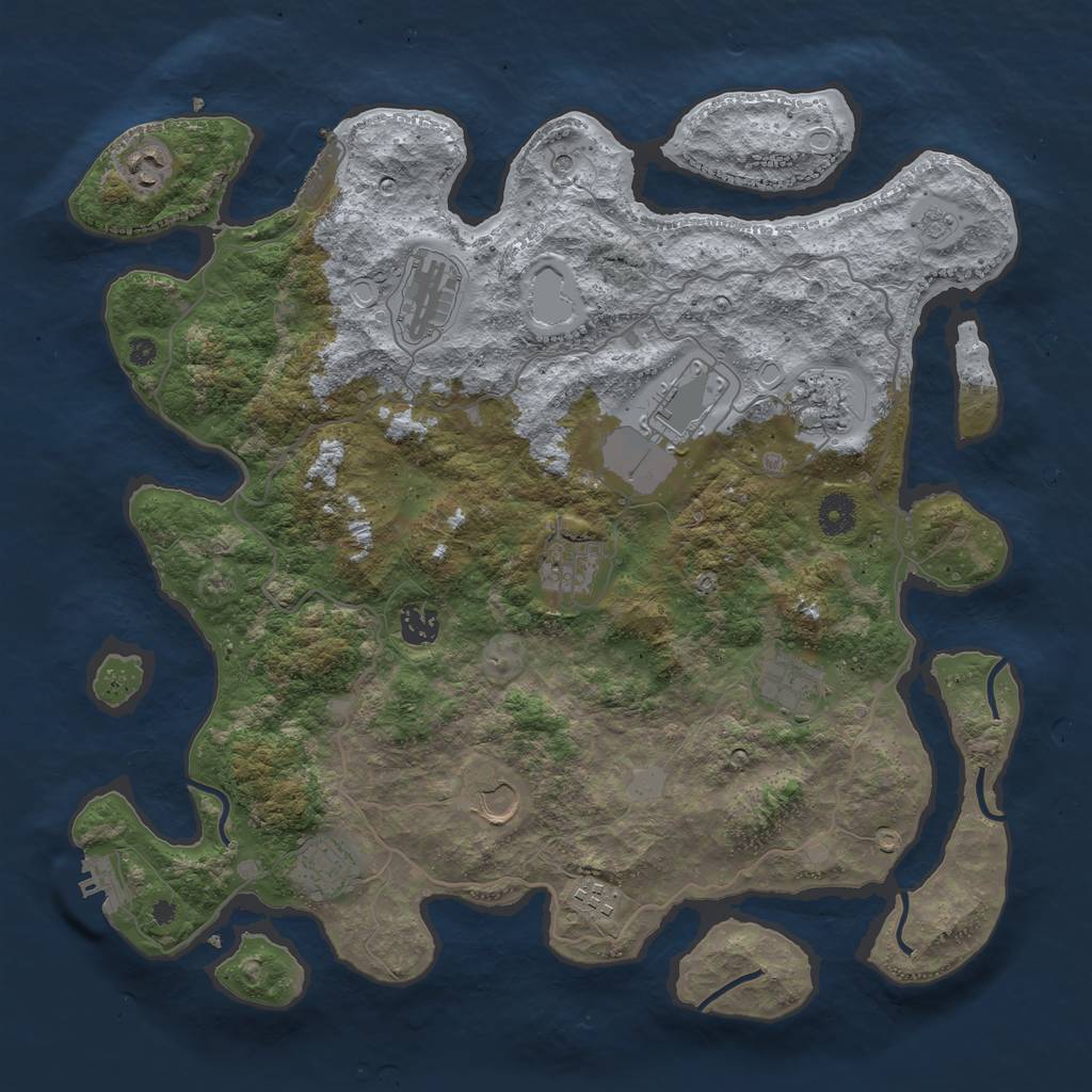 Rust Map: Procedural Map, Size: 4000, Seed: 150062785, 17 Monuments
