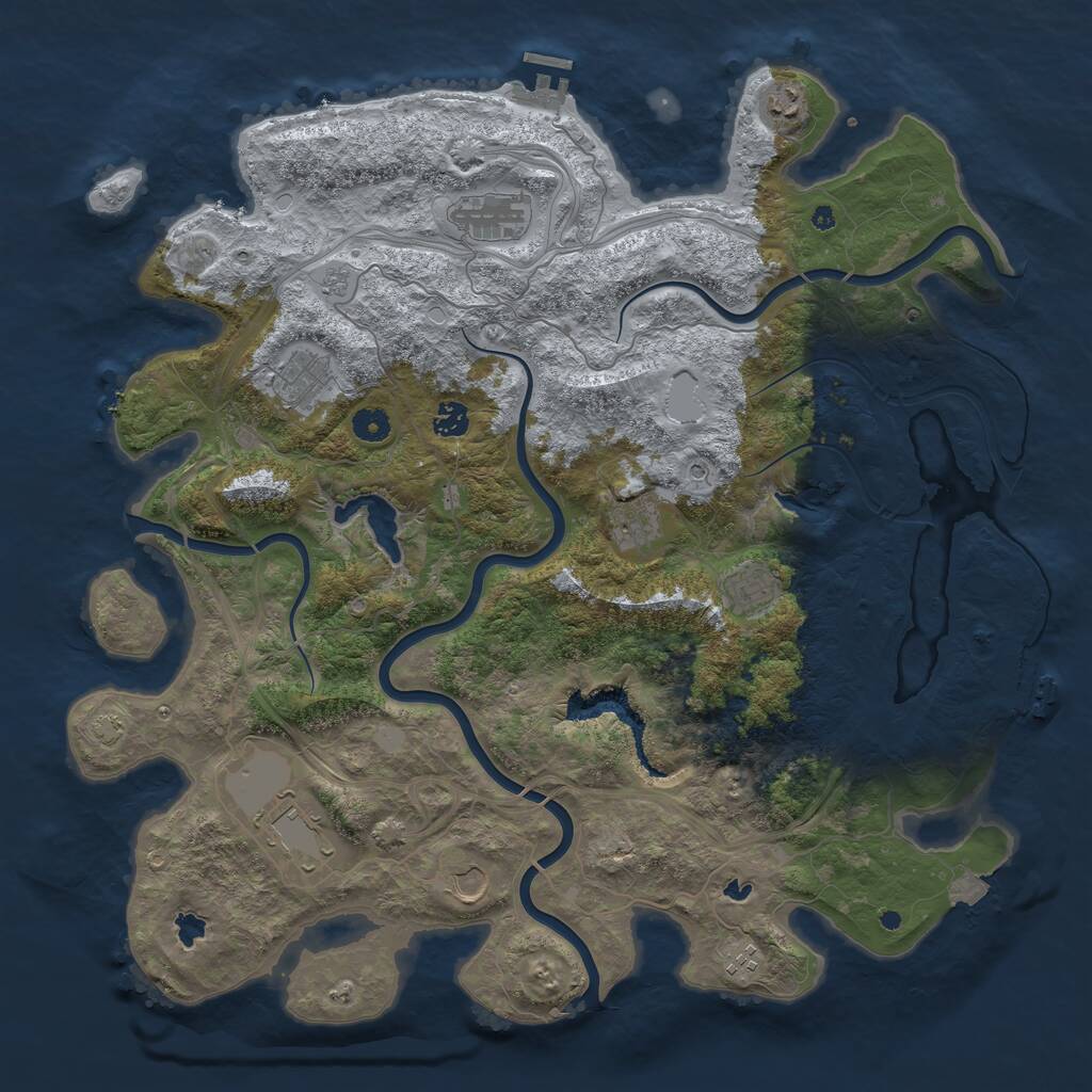 Rust Map: Procedural Map, Size: 4500, Seed: 1869001864, 15 Monuments