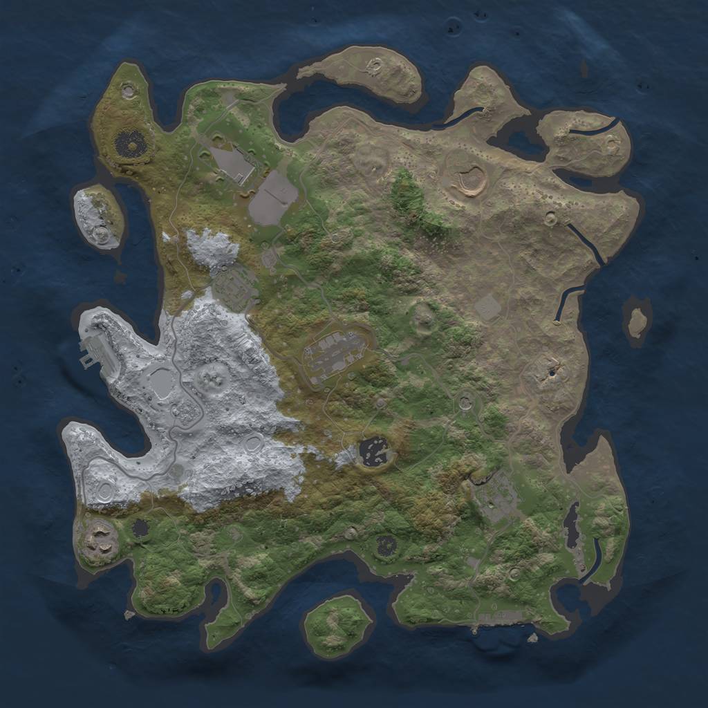 Rust Map: Procedural Map, Size: 3500, Seed: 1497670696, 14 Monuments
