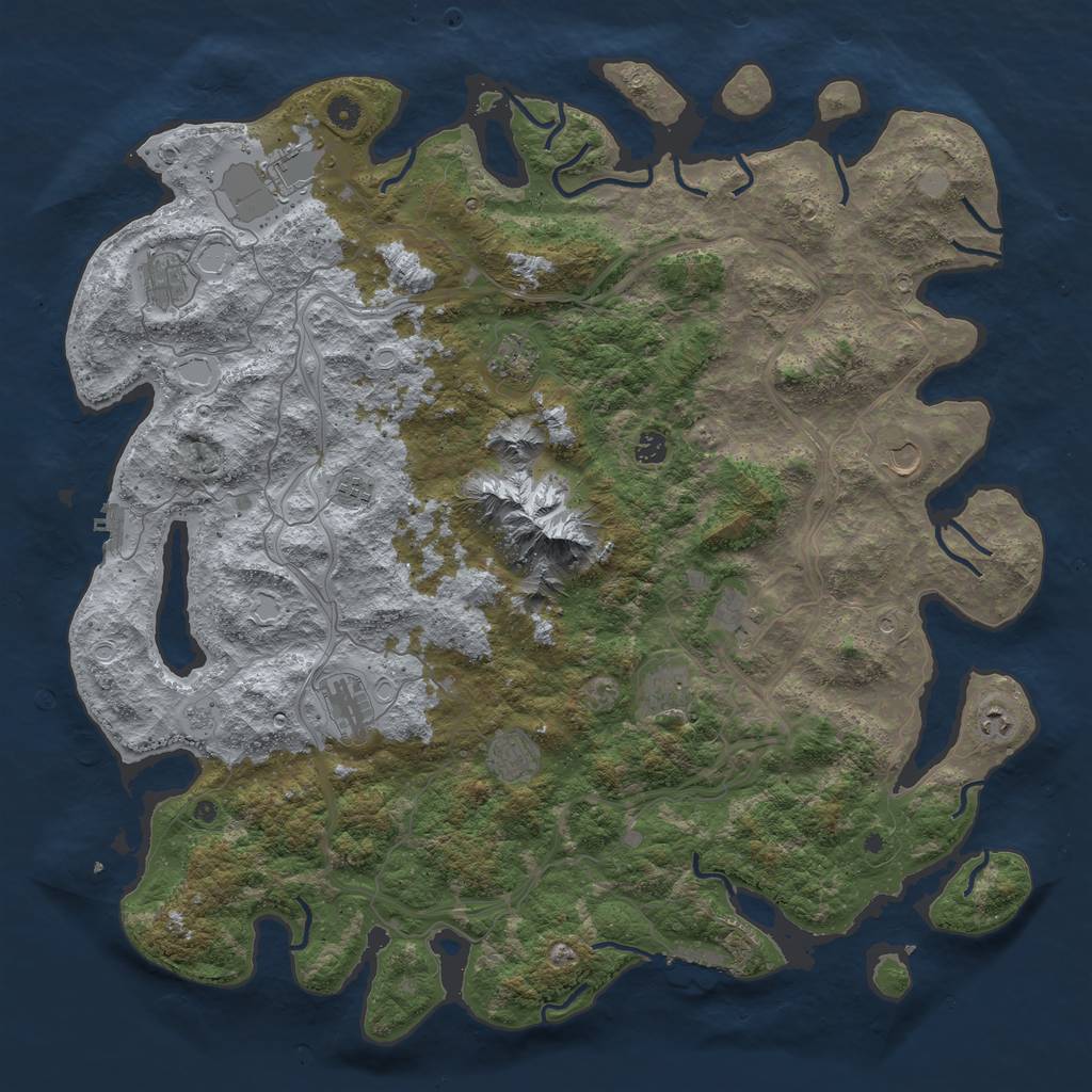 Rust Map: Procedural Map, Size: 5000, Seed: 86573542, 18 Monuments