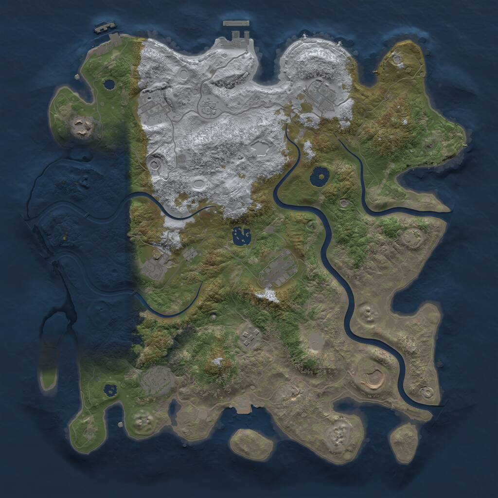 Rust Map: Procedural Map, Size: 3800, Seed: 259045773, 15 Monuments
