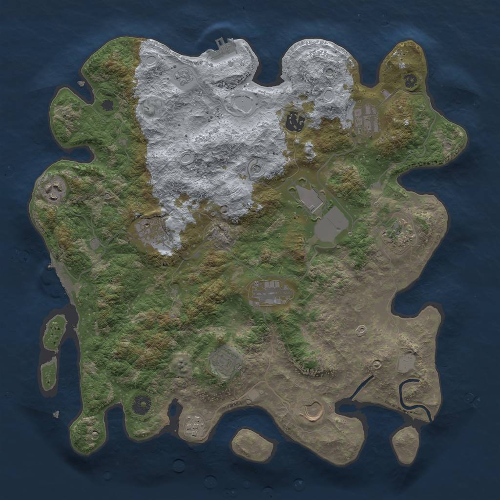 Rust Map: Procedural Map, Size: 3800, Seed: 259045773, 17 Monuments