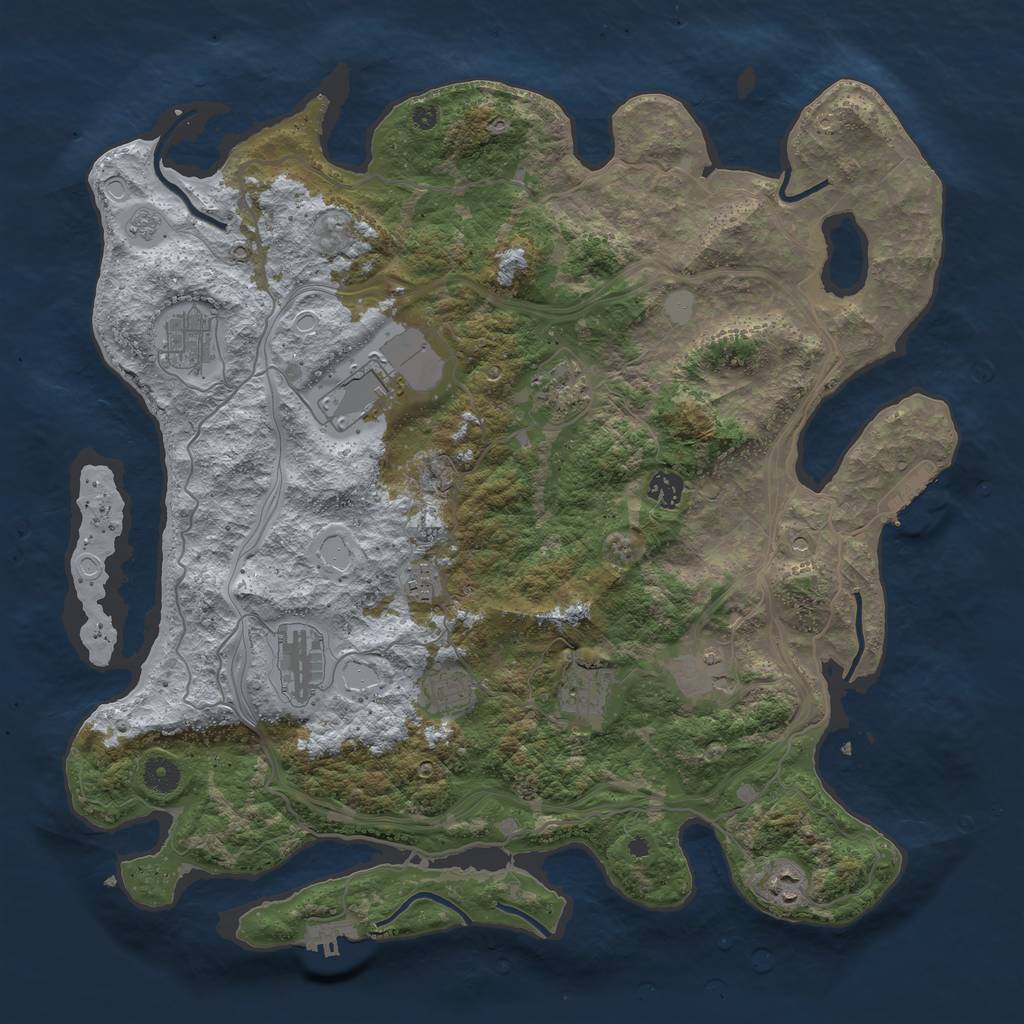 Rust Map: Procedural Map, Size: 4250, Seed: 106011827, 17 Monuments