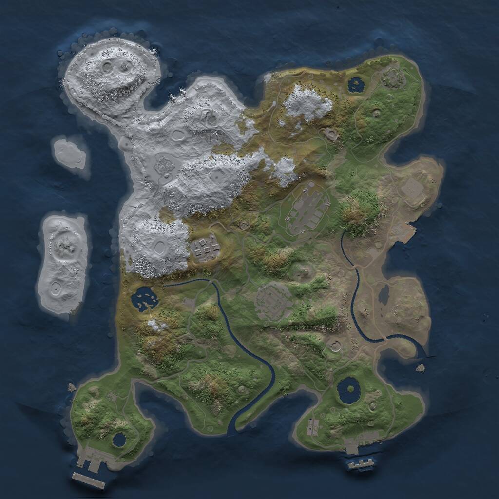 Rust Map: Procedural Map, Size: 3000, Seed: 1500919811, 10 Monuments