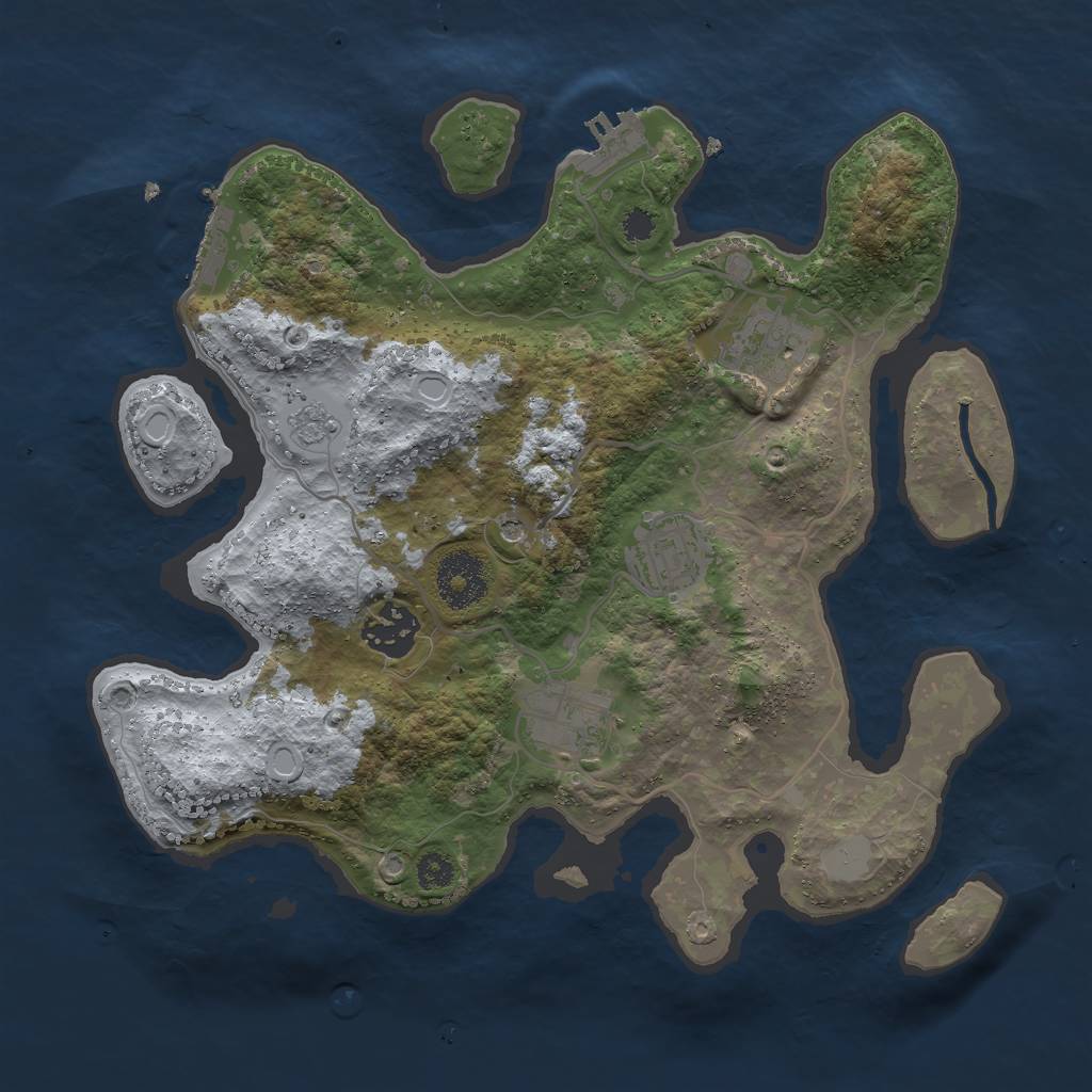 Rust Map: Procedural Map, Size: 3000, Seed: 882924550, 11 Monuments