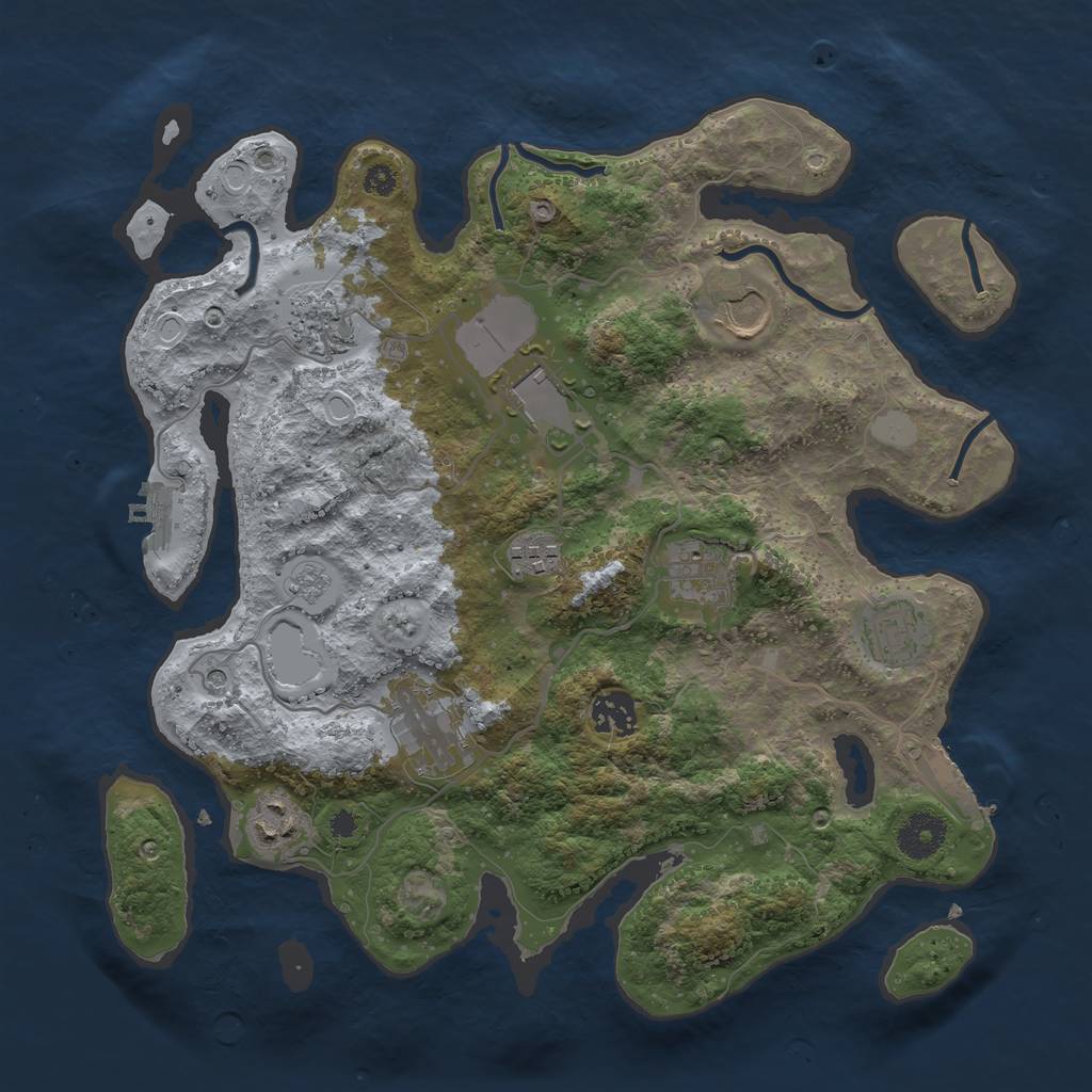 Rust Map: Procedural Map, Size: 3500, Seed: 295466698, 16 Monuments