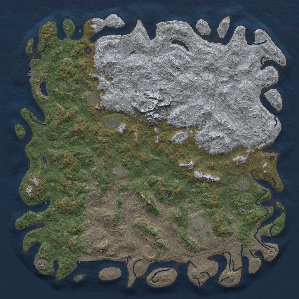 Rust Map: Procedural Map, Size: 6000, Seed: 103978432, 18 Monuments