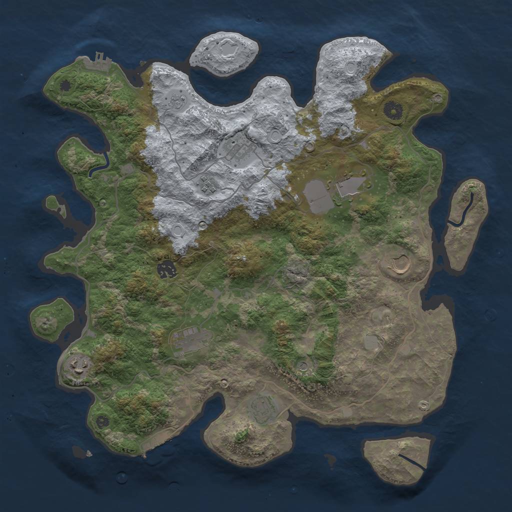 Rust Map: Procedural Map, Size: 4000, Seed: 990222, 15 Monuments