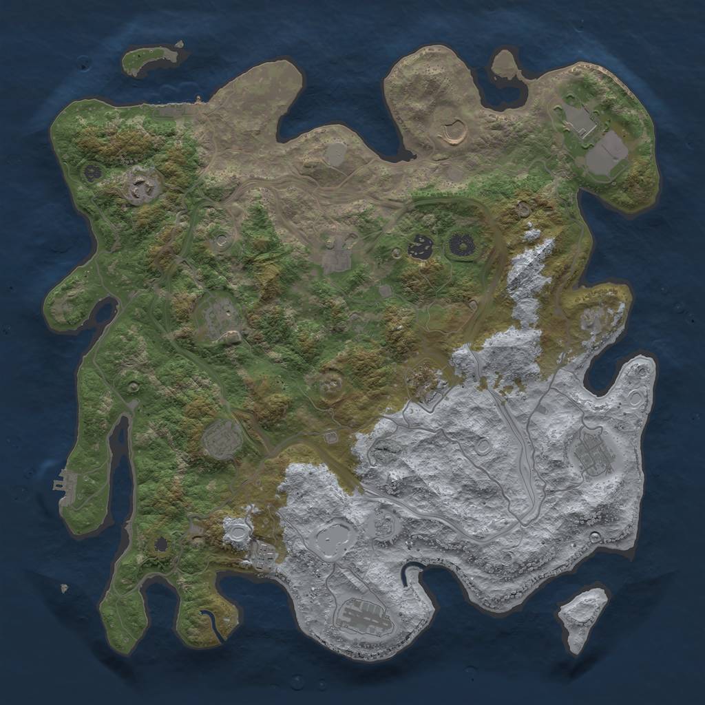 Rust Map: Procedural Map, Size: 4250, Seed: 634505831, 18 Monuments