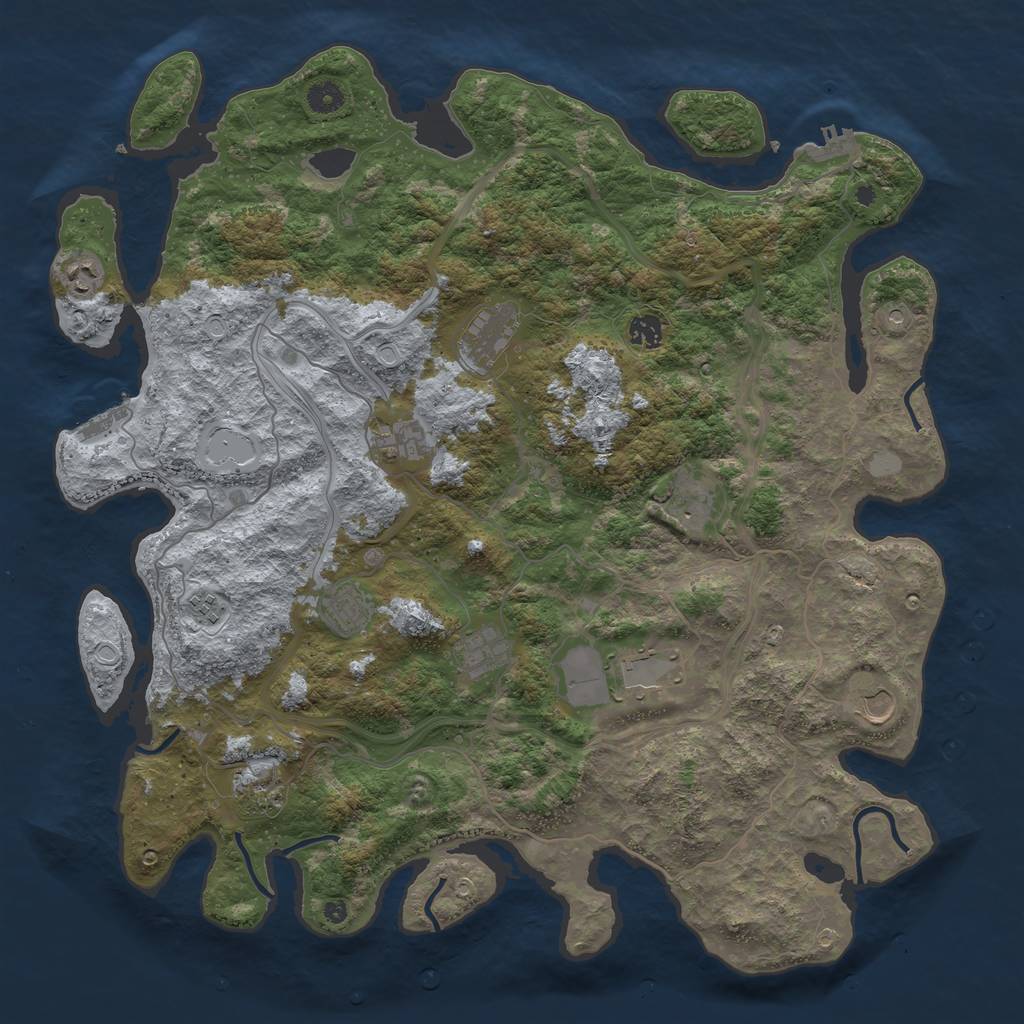 Rust Map: Procedural Map, Size: 4500, Seed: 1960, 17 Monuments