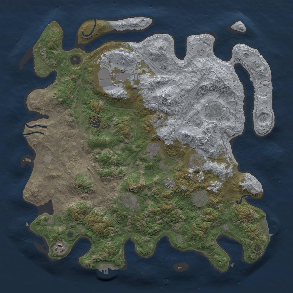 Rust Map: Procedural Map, Size: 4250, Seed: 798659691, 16 Monuments