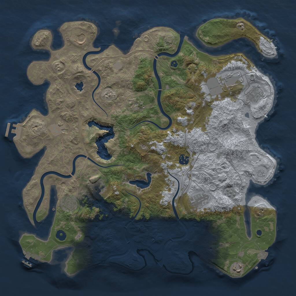 Rust Map: Procedural Map, Size: 4300, Seed: 1035931813, 17 Monuments