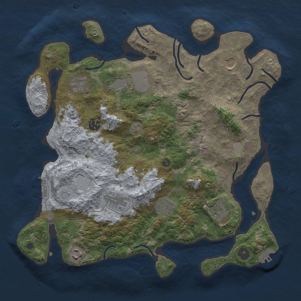 Rust Map: Procedural Map, Size: 3750, Seed: 5836582, 16 Monuments