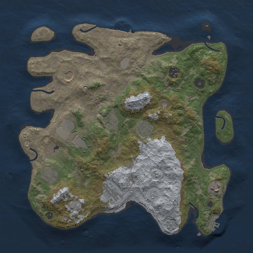 Rust Map: Procedural Map, Size: 3500, Seed: 1649682313, 16 Monuments