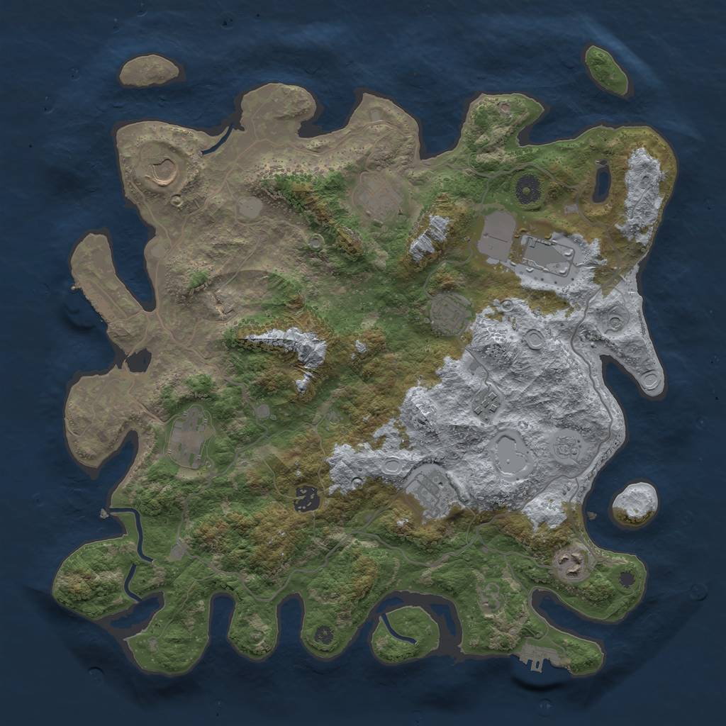 Rust Map: Procedural Map, Size: 4000, Seed: 121297, 16 Monuments