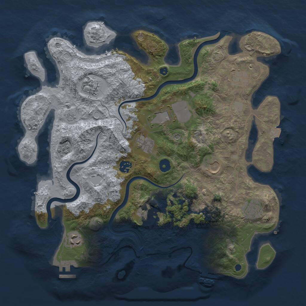 Rust Map: Procedural Map, Size: 3750, Seed: 352009797, 16 Monuments