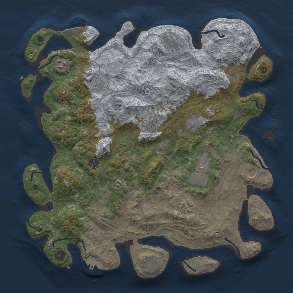 Rust Map: Procedural Map, Size: 4250, Seed: 304320870, 18 Monuments