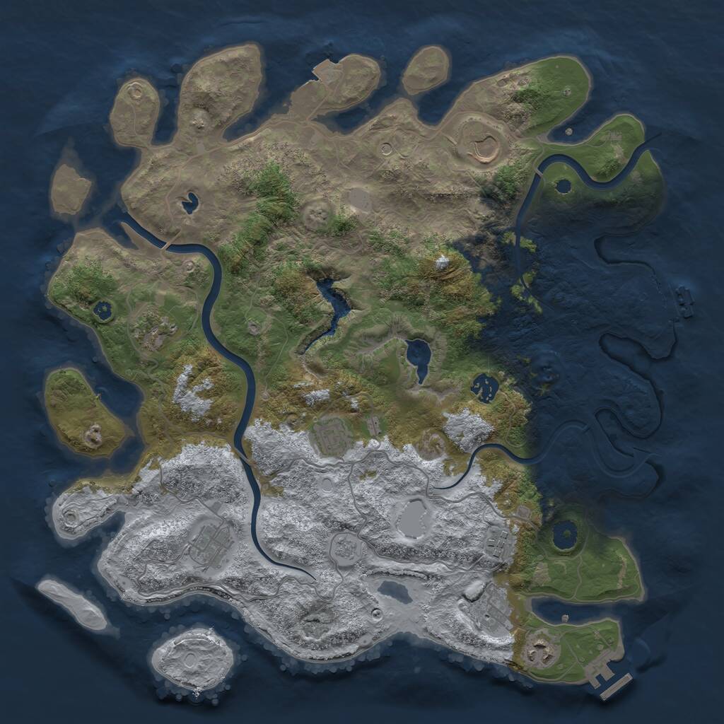 Rust Map: Procedural Map, Size: 4000, Seed: 296220313, 14 Monuments