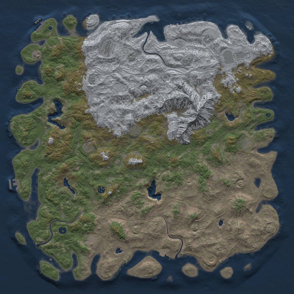 Rust Map: Procedural Map, Size: 6000, Seed: 11506, 17 Monuments